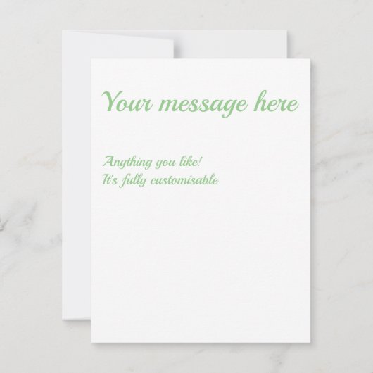 Pale green and white diamond pattern RSVP kaartje (Achterkant)