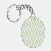 Pale green and white diamond pattern sleutelhanger (Voorkant Links)