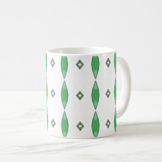 Pale Green geometric pattern coffee mug Koffiemok (Voorkant rechts)