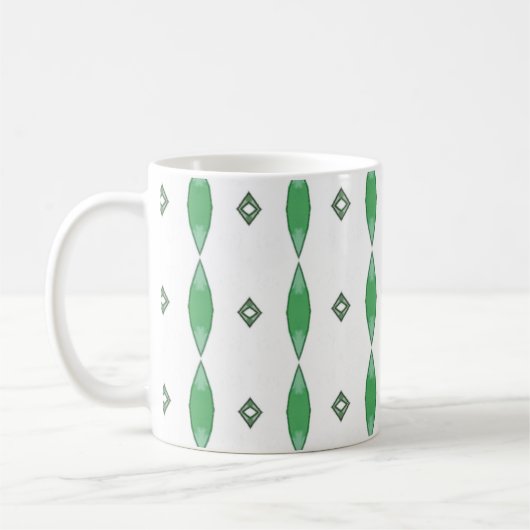 Pale Green geometric pattern coffee mug Koffiemok (Links)