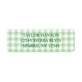 Pale Green Gingham Plaid Etiket (Voorkant)