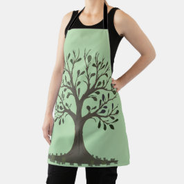 🌳 Pale Green Tree of Life Apron - Kitchen Schort