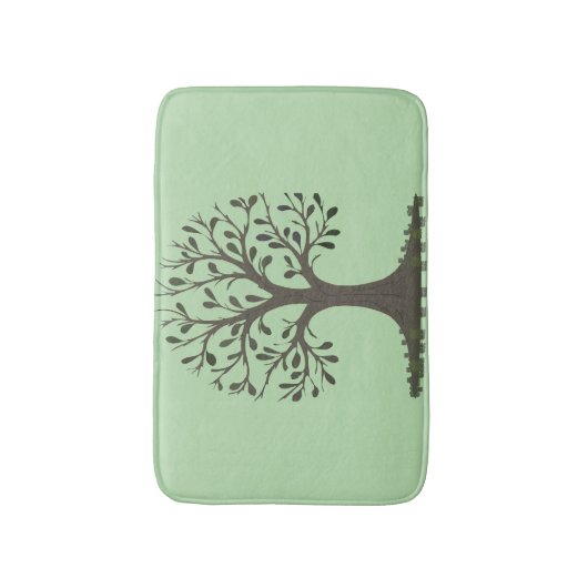 🌳 Pale Green Tree of Life Bath Mat Bathroom Dec (Voorkant Verticaal)