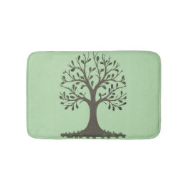 🌳 Pale Green Tree of Life Bath Mat Bathroom Dec