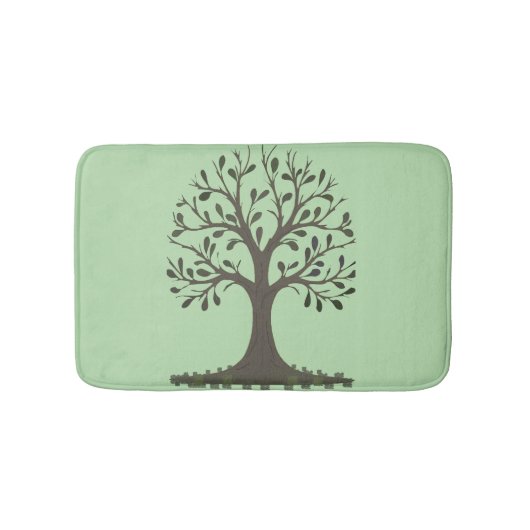 🌳 Pale Green Tree of Life Bath Mat Bathroom Dec (Voorkant)