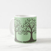 🌳 Pale Green Tree of Life Coffee Mug Koffiemok (Voorkant links)