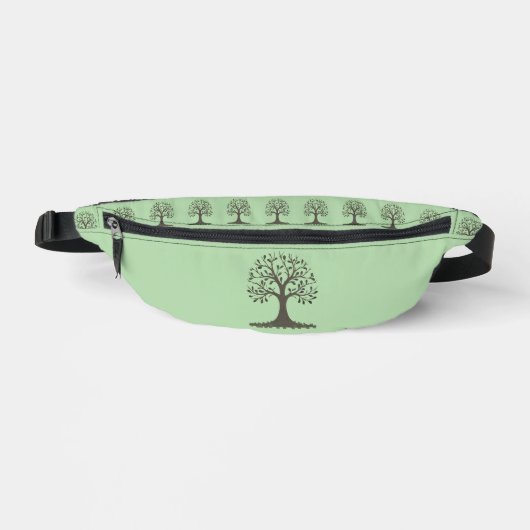 🌳 Pale Green Tree of Life Fanny Pack - Travel Heuptasje (Voorkant)