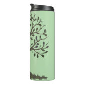 🌳 Pale Green Tree of Life Insulated Water Bottle Thermosbeker (Geroteerd rechts)