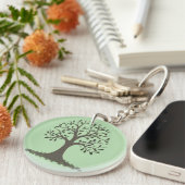 🌳 Pale Green Tree of Life Keychain (Voorkant Rechts)
