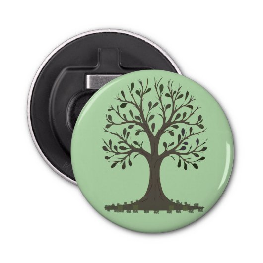 🌳 Pale Green Tree of Life Magnetic Bottle Opener (Voorkant)
