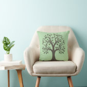 🌳 Pale Green Tree of Life Throw Pillow Kussen (Stoel)