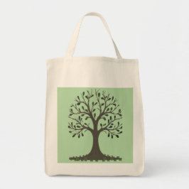 🌳 Pale Green Tree of Life Tote Bag - Book🛍️