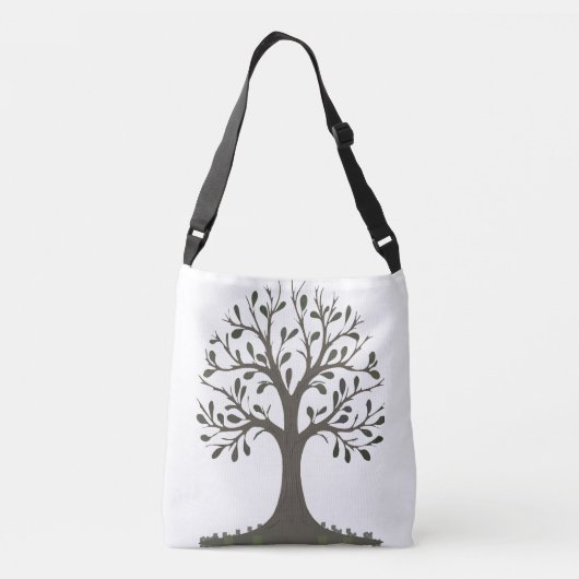 🌳 Pale Green Tree of Life Tote Bag - Reversibel (Achterkant)