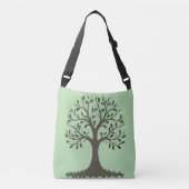 🌳 Pale Green Tree of Life Tote Bag - Reversibel (Voorkant)