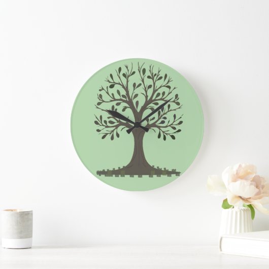 🌳 Pale Green Tree of Life Wall Clock Grote Klok (Huis)