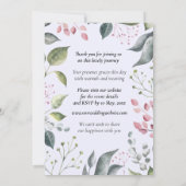 Pale Grey & Red Leaves Custom Wedding Invitation (Achterkant)