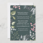 Pale Grey & Red Leaves Custom Wedding Invitation Kaart (Achterkant)