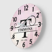 Pale Lavender Distressed T Monogram Grote Klok (Hoek)