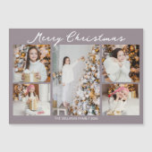 Pale Mauve Merry Christmas Photo Magnet Card (Voorkant)