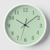 Pale Mint Ice Cream Green Round Medium Wall Clock (Voorkant)