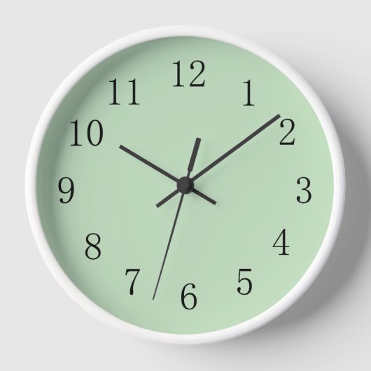 Pale Mint Ice Cream Green Round Medium Wall Clock (Voorkant)