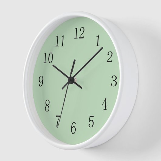 Pale Mint Ice Cream Green Round Medium Wall Clock (Hoek)