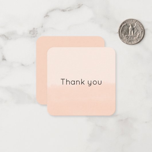 Pale Orange Watercolor Abstract Notitiekaartje (Voorkant / Achterkant in situ)