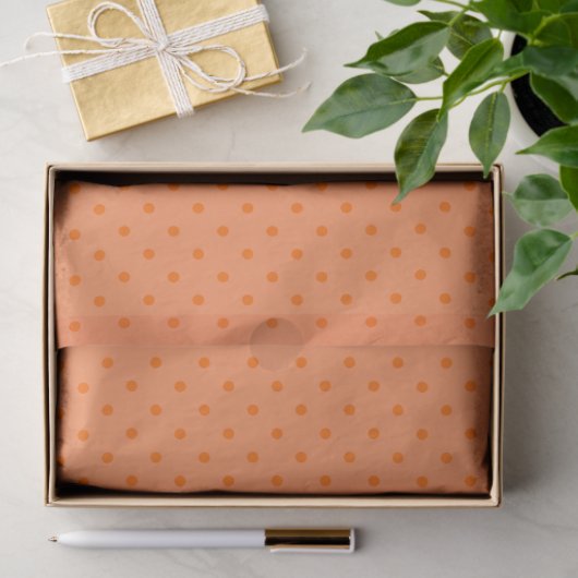 Pale Orange With Orange Polka Dots Tissuepapier (Geschenk)