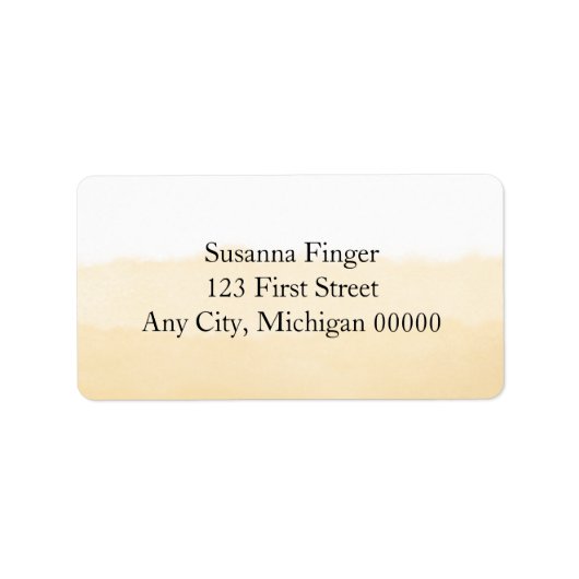 Pale Peach Watercolor Etiket (Voorkant)