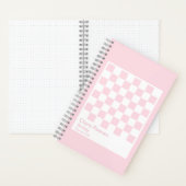 Pale Pink and White Checkerboard Notebook Notitieboek (Binnen)