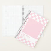 Pale Pink and White Checkerboard Notebook Notitieboek (Binnen)