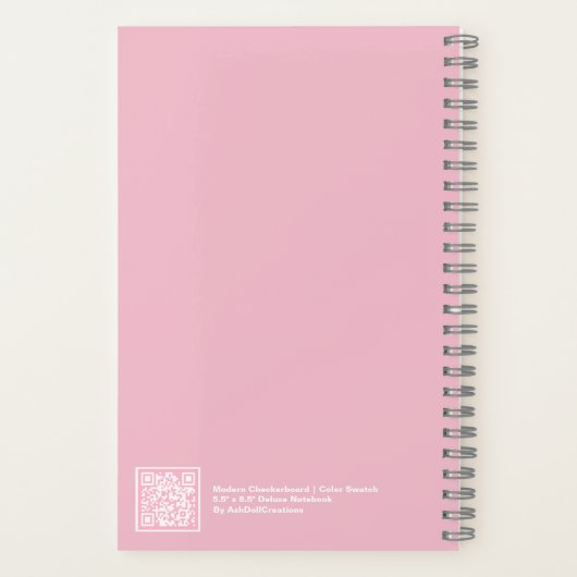 Pale Pink and White Checkerboard Notebook Notitieboek (Achterkant)