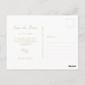 Pale pink | Boho Arch Gouden Bloemen Huwelijk Briefkaart (Achterkant)