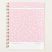 Pale Pink Feminine Minimalist Floral Large Planner (Voorkant)