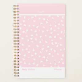 Pale Pink Feminine Minimalist Floral Planner