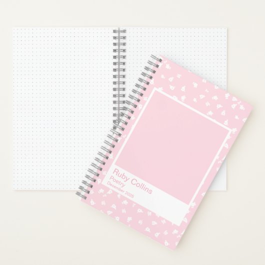 Pale Pink Floral Aesthetic Notebook Notitieboek (Binnen)