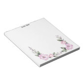 Pale Pink Floral Bottom Border Notitieblok (Schuin)