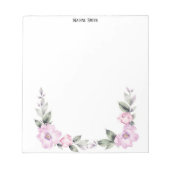 Pale Pink Floral Bottom Border Notitieblok (Voorkant)