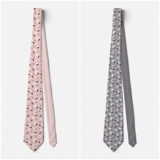Pale Pink Geo Star & Triangle Pattern Tie Stropdas