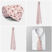 Pale Pink Geo Star & Triangle Pattern Tie Stropdas