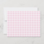 Pale Pink Gingham Check Personal Stationery Card Bedankkaart (Achterkant)