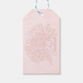 Pale Pink Grunge with Name and Chrysanthemums Cadeaulabel (Voorkant)