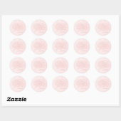 Pale Pink Grunge with Name and Chrysanthemums Ronde Sticker (Vel)