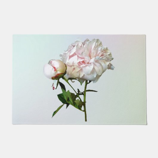 Pale Pink Peony and Bud Deurmat (Voorkant)