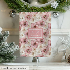 Pale Pink Petals Towel Chic Custom Name Bathroom Bad Handdoek