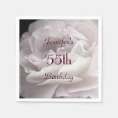 Pale Pink Rose, 55th Birthday Party, Name, Paper Servet (Voorkant)