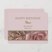 Pale Pink Rose Happy Birthday Greeting Card (Voorkant / Achterkant)