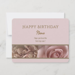Pale Pink Rose Happy Birthday Greeting Card