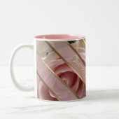 Pale Pink Rose Message Two-Tone Coffee Mug Tweekleurige Koffiemok (Links)