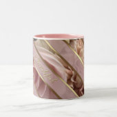 Pale Pink Rose Message Two-Tone Coffee Mug Tweekleurige Koffiemok (Center)